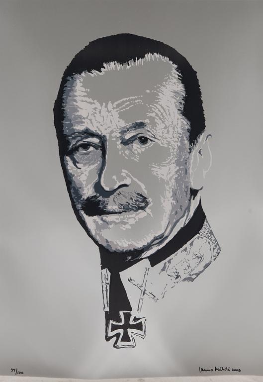 Portfolio of prints, 'Mannerheim', a set of five lithographs, signed and dated 2008, numbered 94/100.