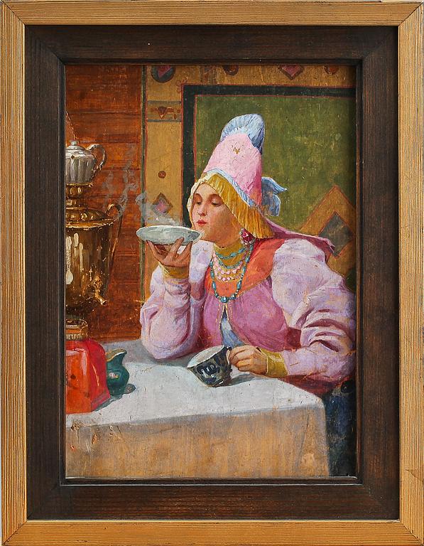 KONSTANTIN EGOROVICH MAKOWSKI, efter, olja på pannå.