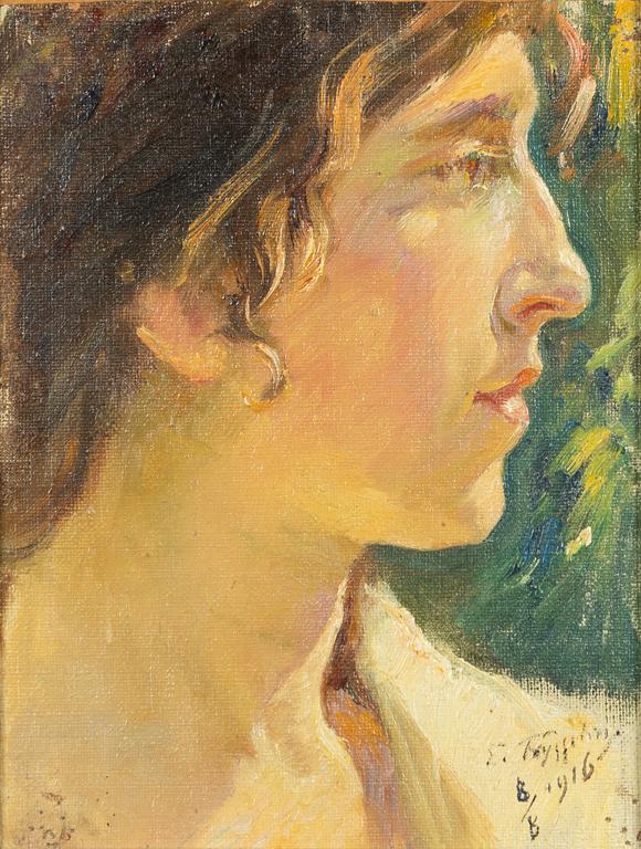 Erik Tryggelin, Porträtt i profil.