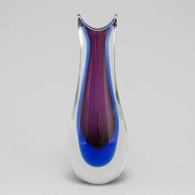 a Italian glass vase, probably Flavio Poli, 20th century.