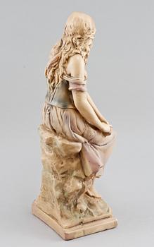 SKULPTUR, bemålat gips, signerad A Moceau?, Paris, Frankrike, omkring sekelskiftet 1800/1900.