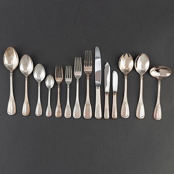 CARTIER, a 107-piece 'Vennitienne' silver plate cutlery service, 1988.