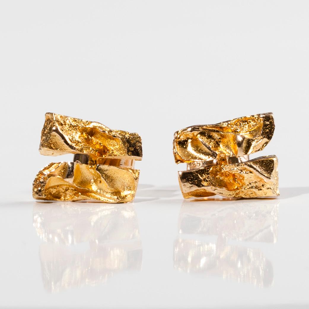 ÖRHÄNGEN, 14K guld, Björn Weckström Lapponia 1970. Vikt 2,7 g.