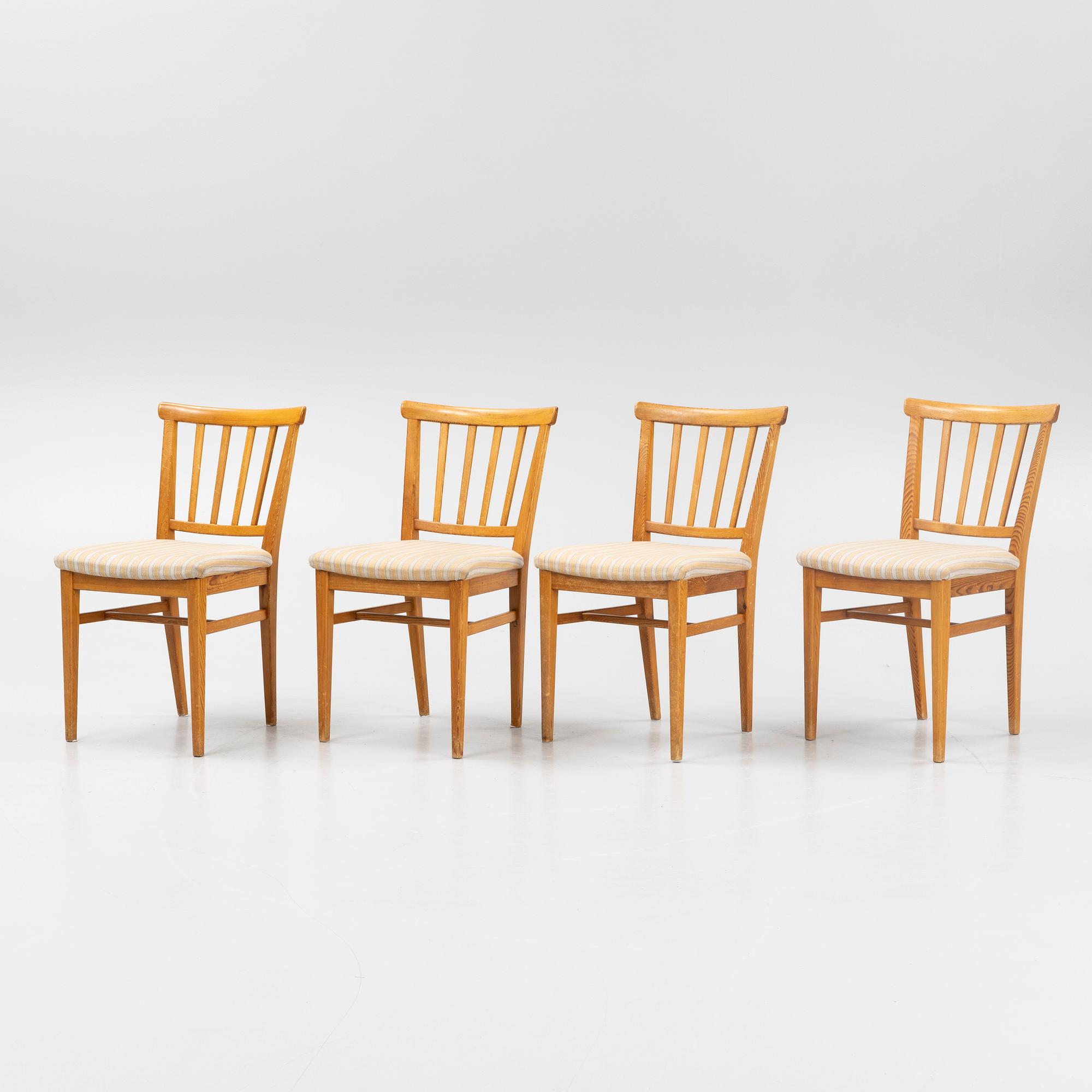 Carl Malmsten, stolar, 4 st, "Själevad", 1900-talets mitt.