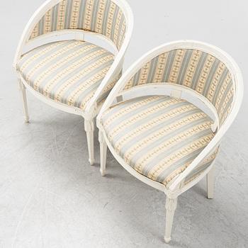 Pair of armchairs, Gustavian style, first half of the 20th century.