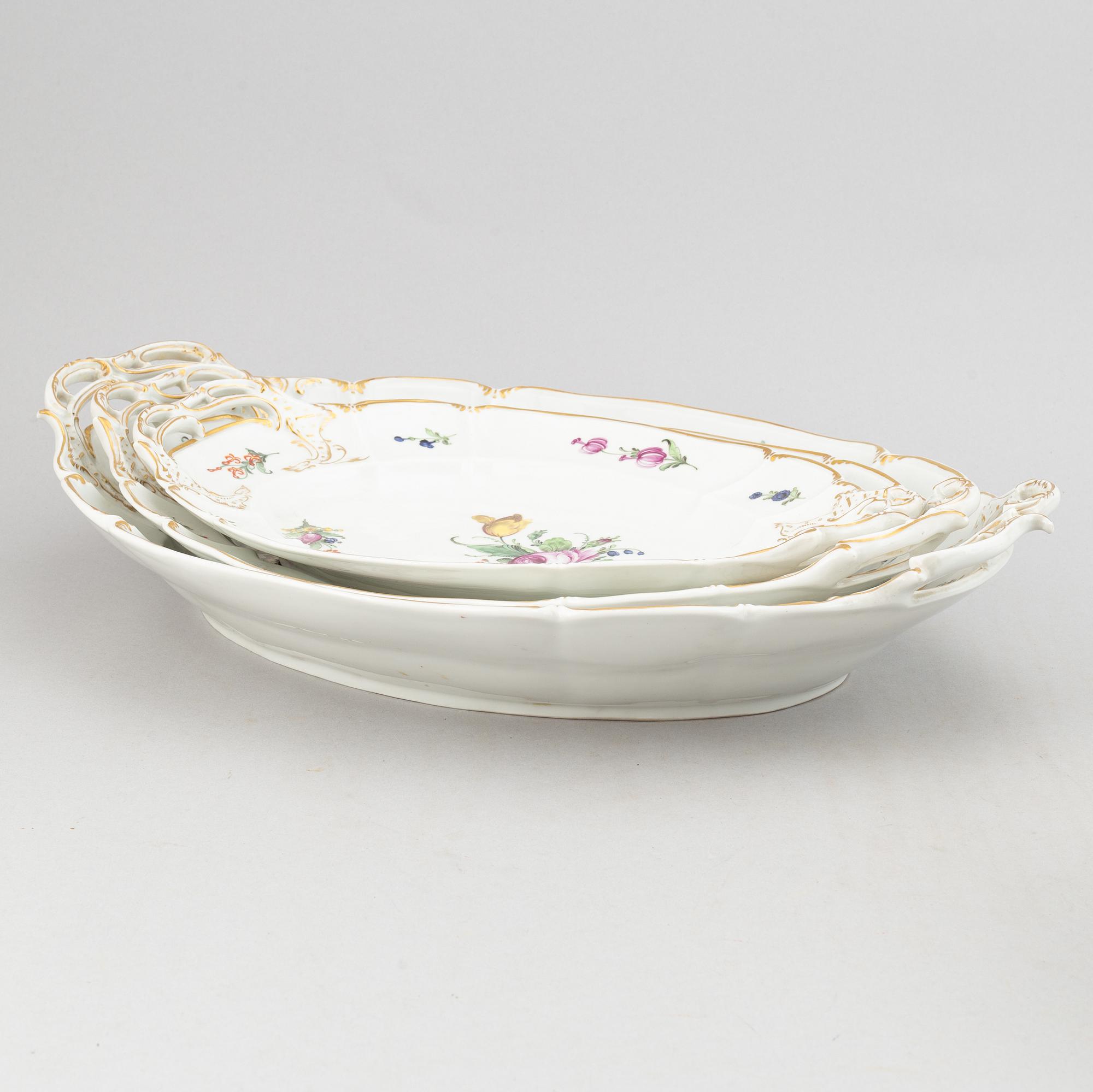 A rococo style dining service, 68 pcs, from Nymphenburg, Germany.
