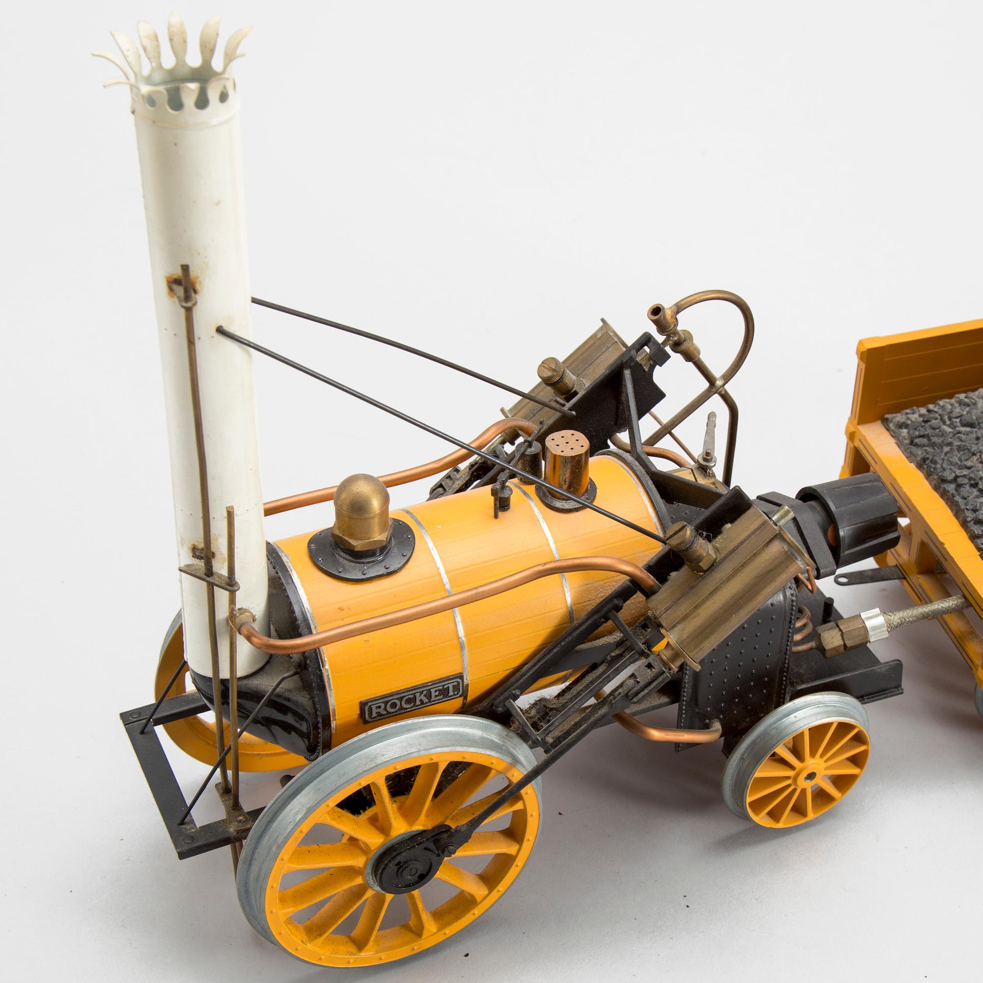 HORNBY, ånglok med tender, "Stephensons Rocket", 1900-talets senare del, spårvidd 3,5 tum.