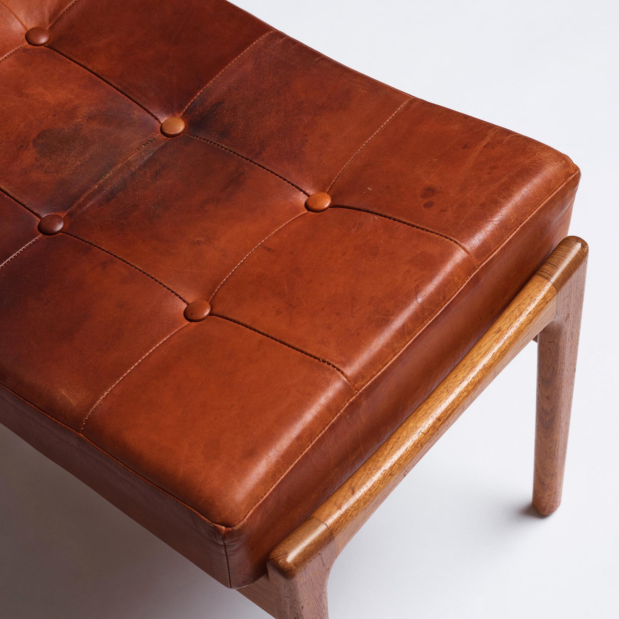 Ib Kofod-Larsen, a "Örenäs" easy chair with ottoman, Olof Perssons Fåtöljindustri (OPE), Sweden, 1960's.