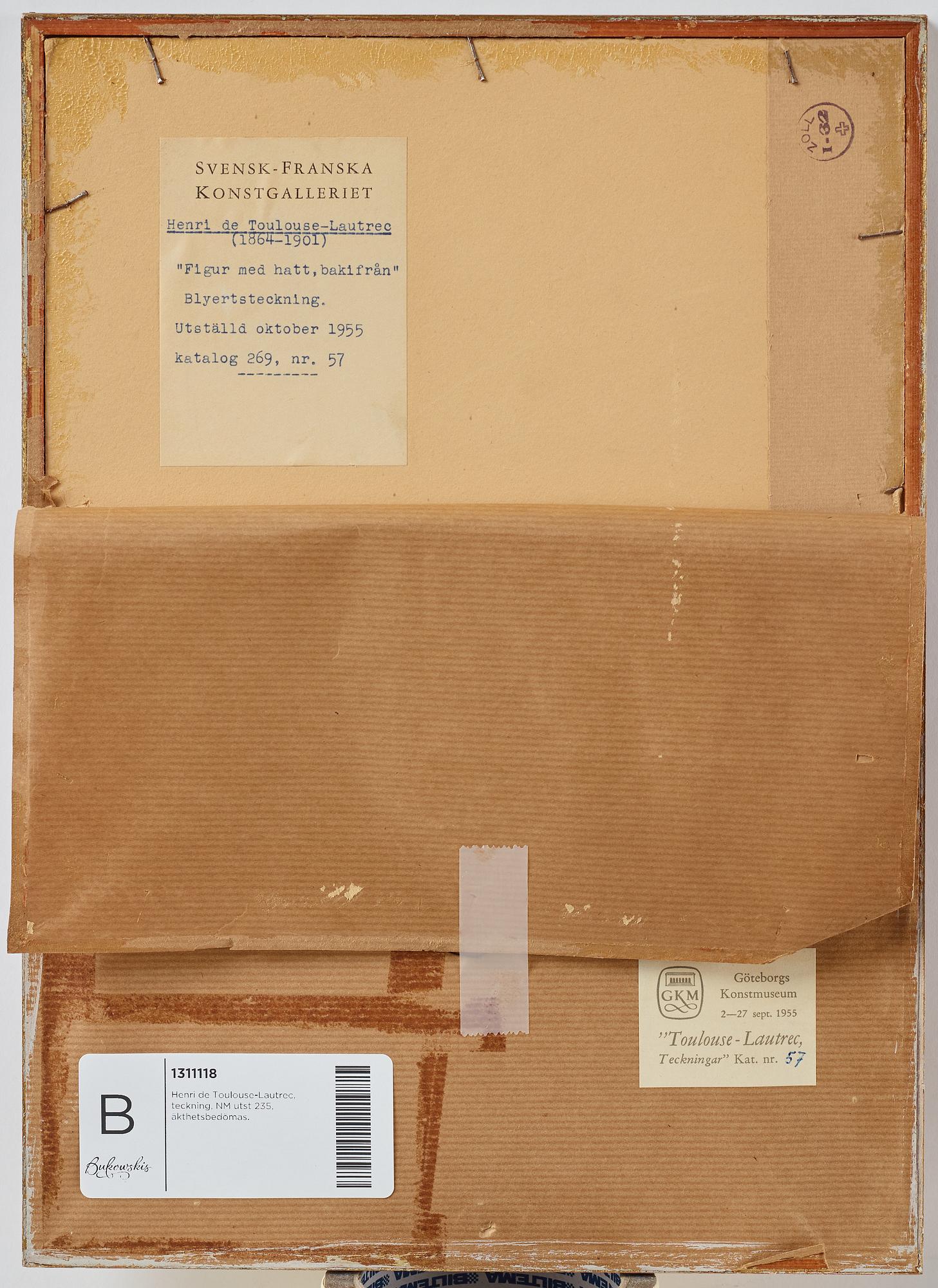 Henri de Toulouse-Lautrec, 'Silhouette de femme de dos'.