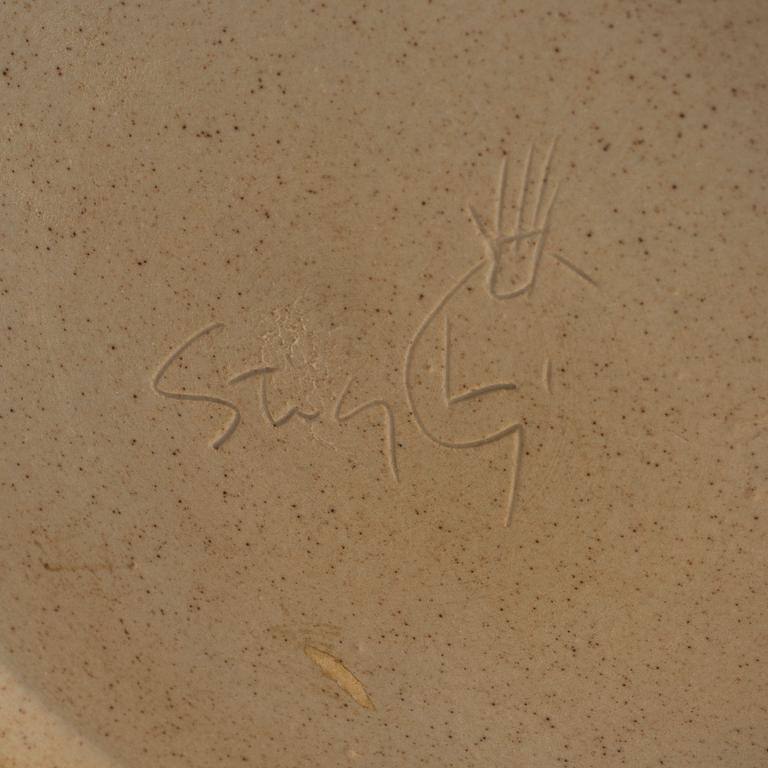 STIG LINDBERG, bordslampa, stengods, Gustavsberg studio, unik.