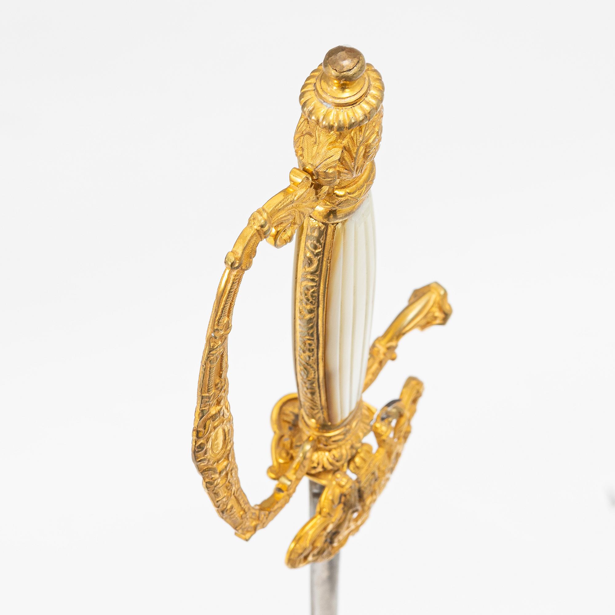 A Swedish small sword, 19th century.