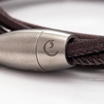Schoeffel, A leather bracelet with cultured pearls.