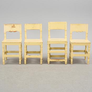 a set of four chairs from the 18th century.