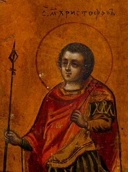 ICON, tempera on wood panel, OKLAD, silver-gilt and seed-pearl, master Vasily Kovalevsky, Moscow 1842.