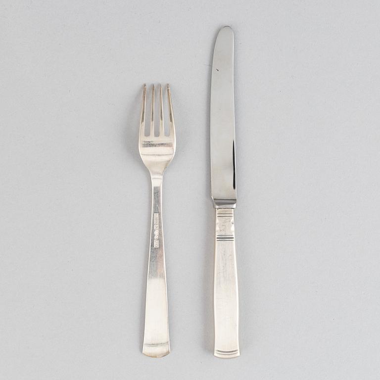 Jacob Ängman, a silver cutlery, 'Rosenholm', GAB (24 pieces).