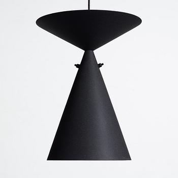 Bertil Brisborg, a black lacquered ceiling light, Nordiska Kompaniet, Stockholm 1950's.