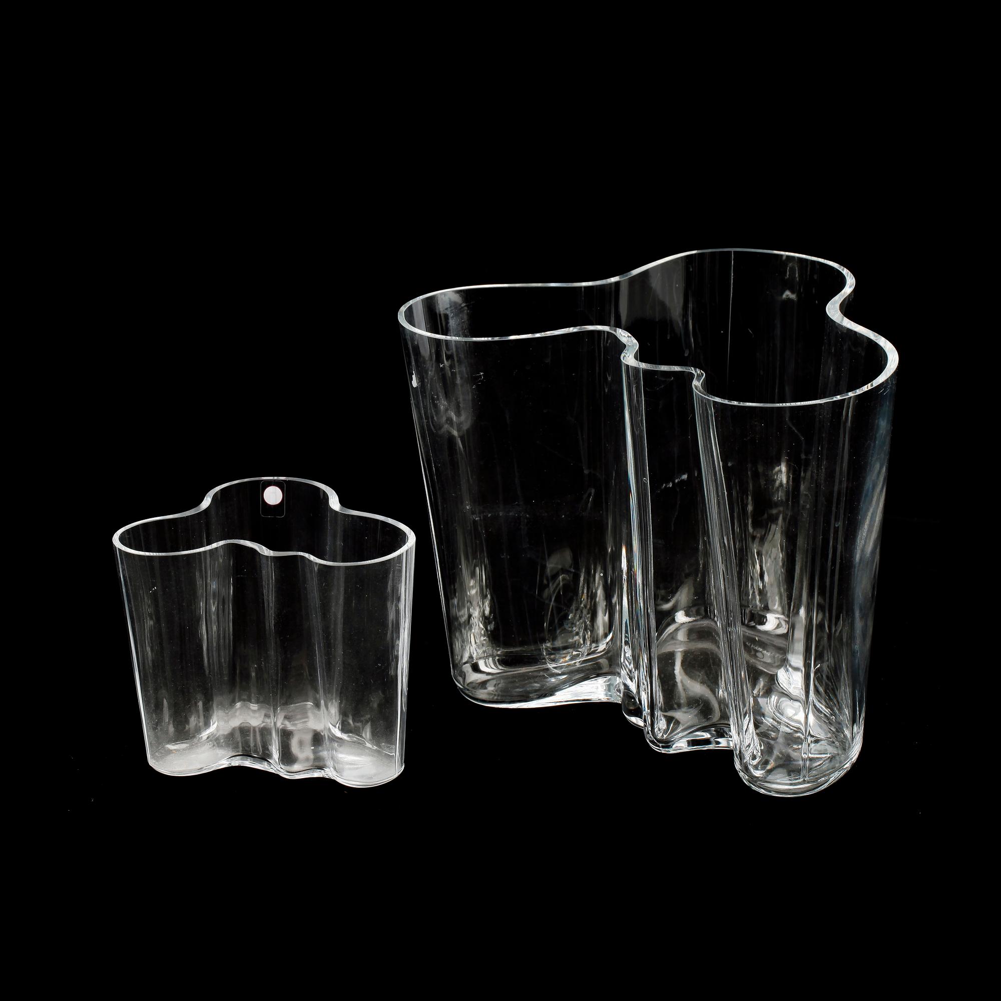 VAS, 2 st. glas, "Savoy", Alvar Aalto, Iittala, 1900-talets slut.