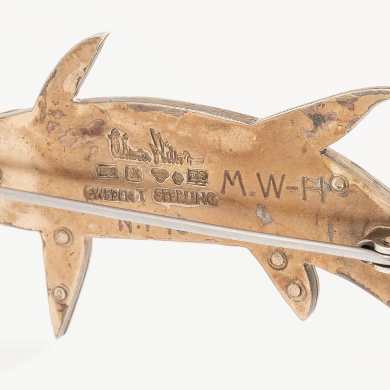 A sterling silver brooch by Wiwen Nilsson Lund 1955.