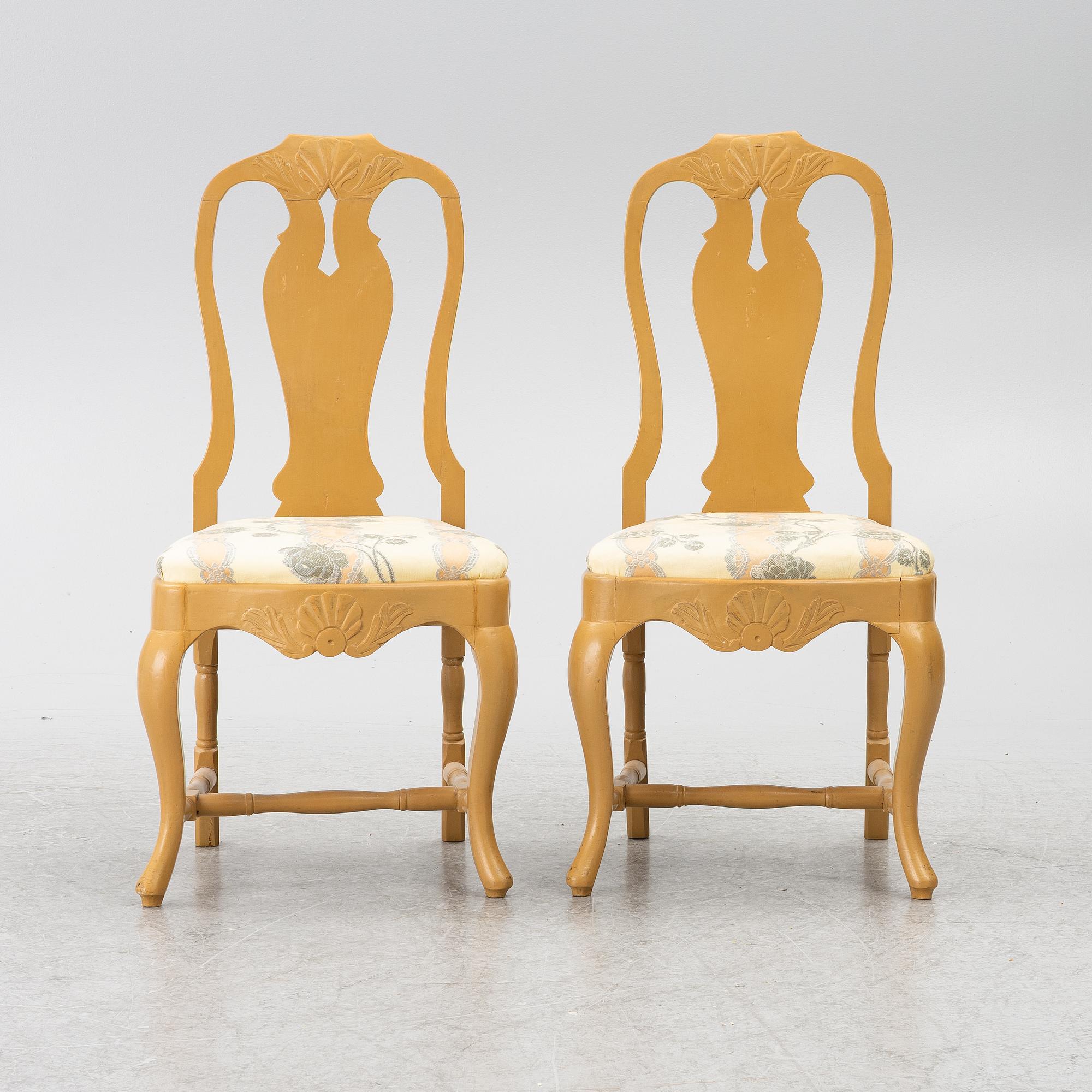 A pair of Rococo chairs, second half of the 18th century.