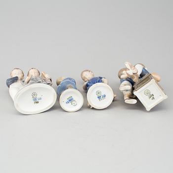 BING & GRØNDAHL & ROYAL COPENHAGEN, four porcelain figurines, late 20 th century.