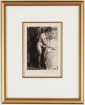 682. Anders Zorn, ANDERS ZORN, etching (I state of I), 1903, on Van Gelder Zonen paper, signed in pencil.