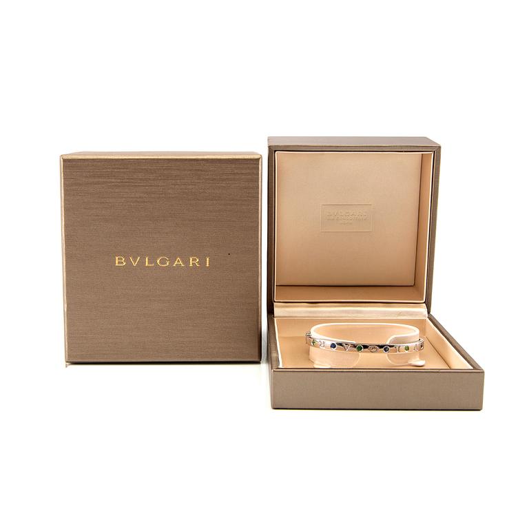 Bulgari, Armband "Roman Sorbets" 18K vitguld med fasetterade tsavoriter och lila safirer.