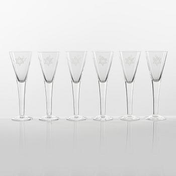 Snapsglas, 6 st, 1900-tal.