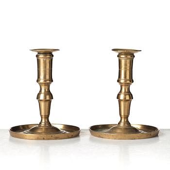 Two Gustavian late 18th century candlesticks.