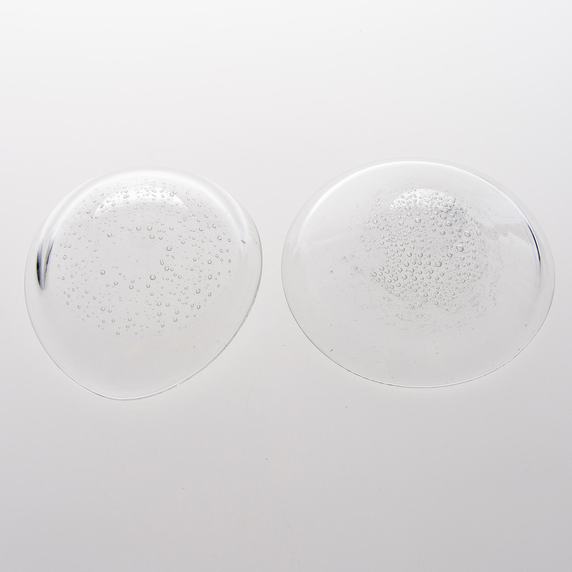 KAJ FRANCK, SKÅLAR, 2 ST, glas, signerade K.Franck Iittala.