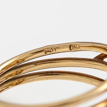 A ca 18K gold cocktail ring with a citrine.