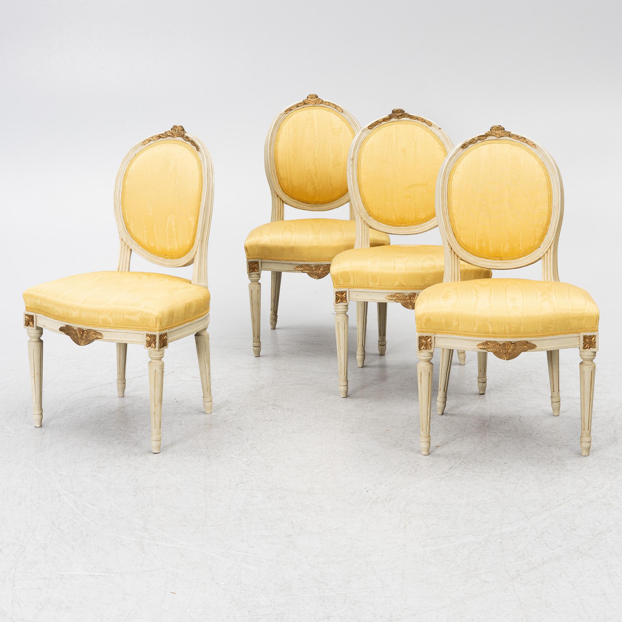 Chairs, 4 pcs, Gustavian style, around 1900.