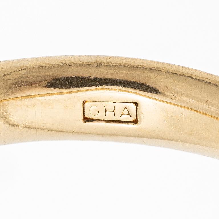 Ring, 18K gold with a brilliant-cut diamond.