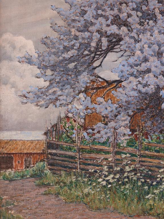 Gustaf Fjaestad, Blooming spring trees.