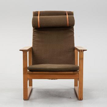 Børge Mogensen, a 'Sled' oak easy chair, Frederica Stolefabrik, Denmark.
