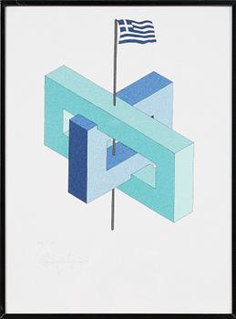 OSCAR REUTERSVÄRD, 15 st, mapp av färglitografier, signerade och numrerade.