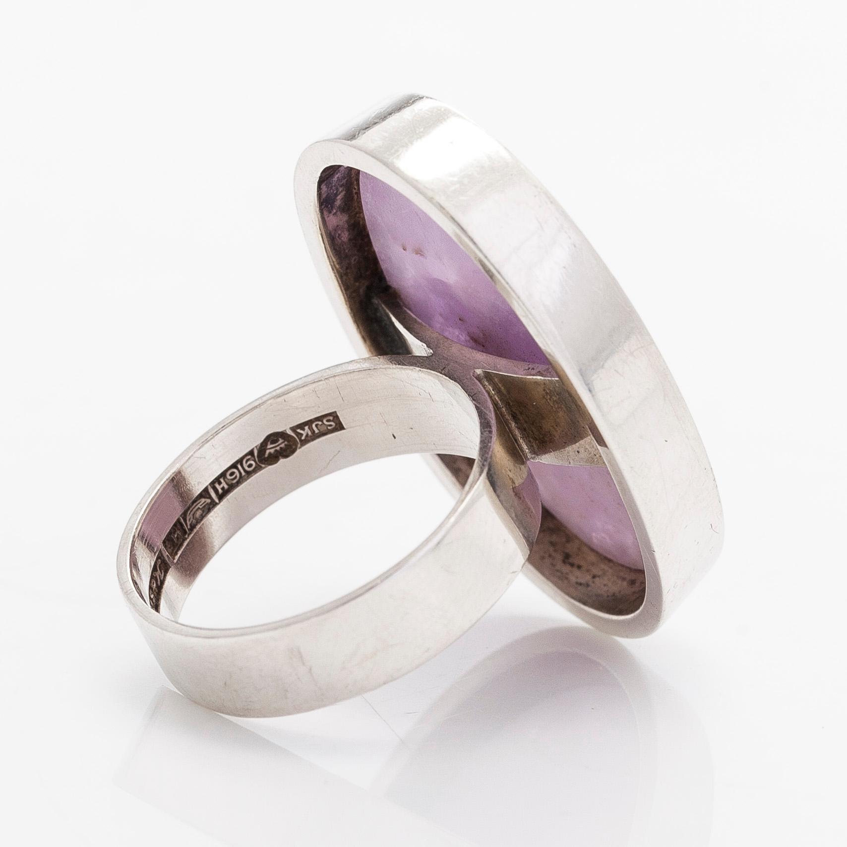A silver ring with amethyst, Kaunis Koru, Helsinki 1961.