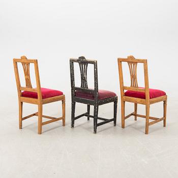 Chairs 3 pcs. Late Gustavian, Lindome works, first half of the 19th century.