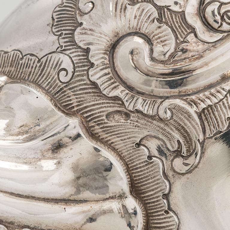 Kaffe- och teservis, 4 delar, silver, rokoko, Portugal, 1780-tal, olika silversmeder.