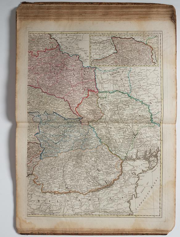 Atlas, Nürnberg 1797. med 34 kolorerade kopparstick.