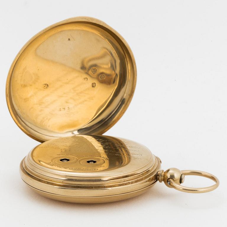 POCKET WATCH, Chronograph centre seconds by Russell Liverpool.