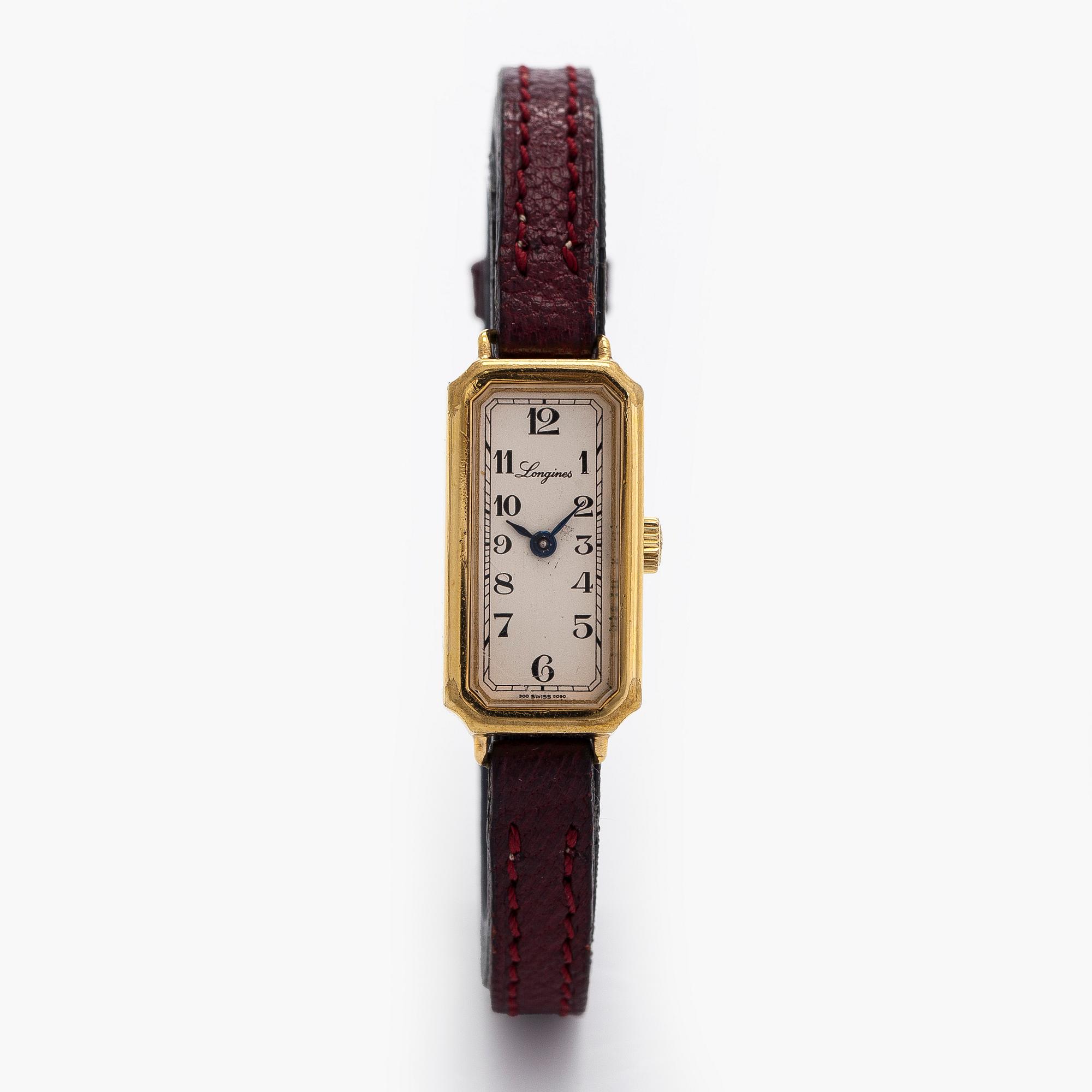 Longines, armbandsur, 25 x 13 mm, förgyllt 20 M, manuellt.