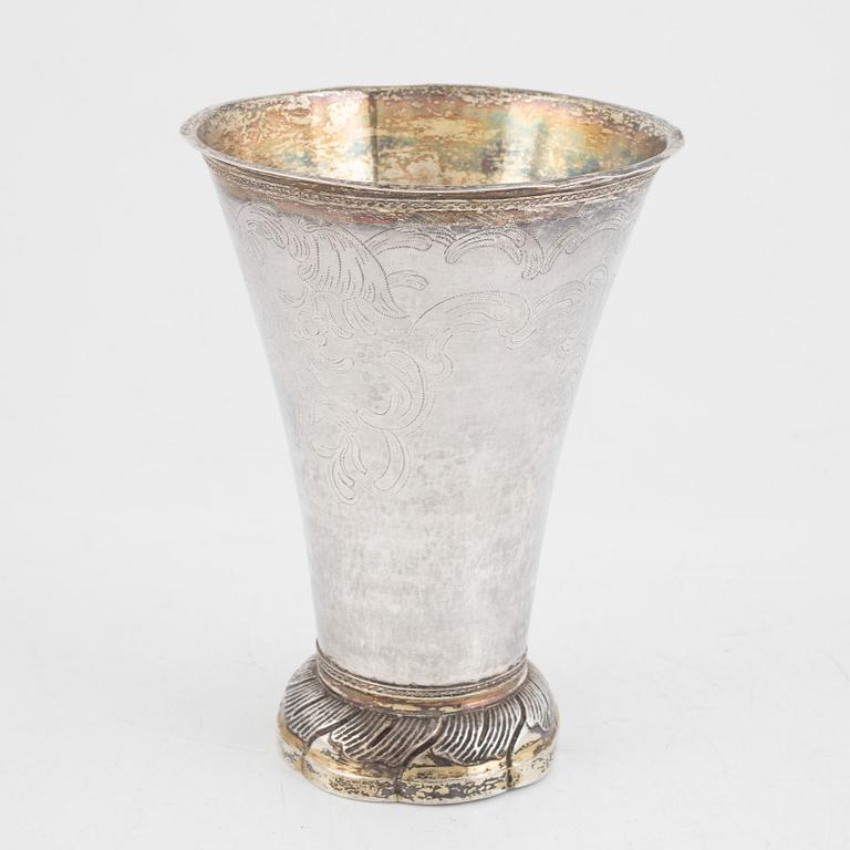 A Swedish Silver Beaker, mark of Erik Hedenberg, Östhammar 1776.