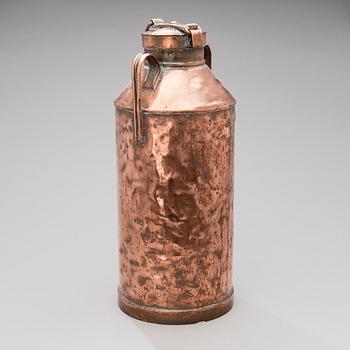 A copper milk churn of the turn of 20th century.