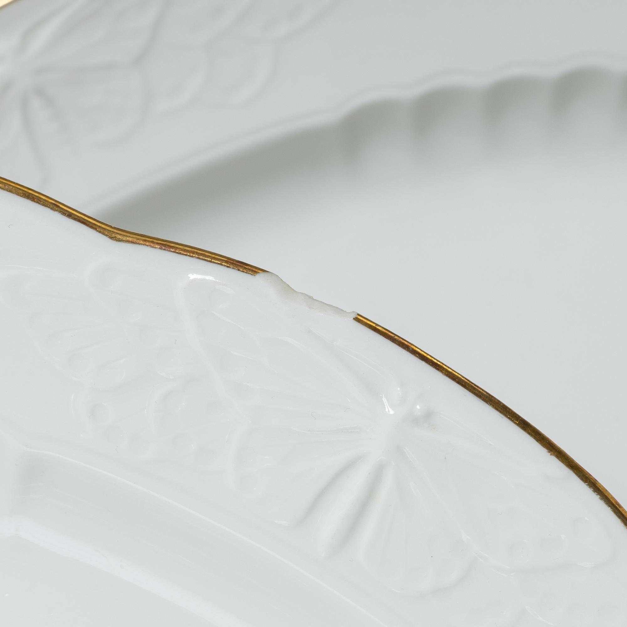 Alf Wallander, a 69 pieces dinner service, porcelain, "Fjäril", Rörstrand, early 20th century.