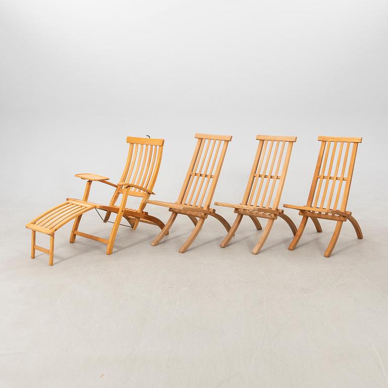 Deck chairs 4 pcs Stockamöllan late 20th century/early 21st century.