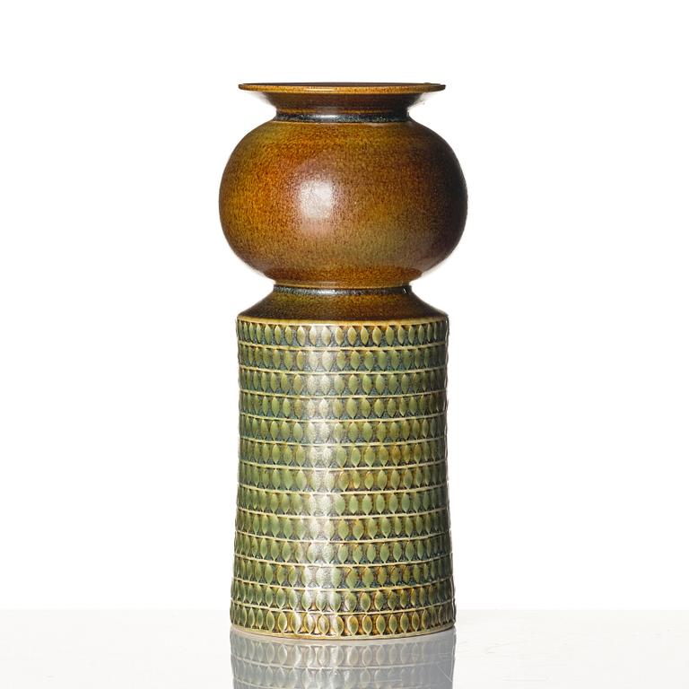 Stig Lindberg, a stoneware vase, Gustavsberg studio, Sweden 1967.