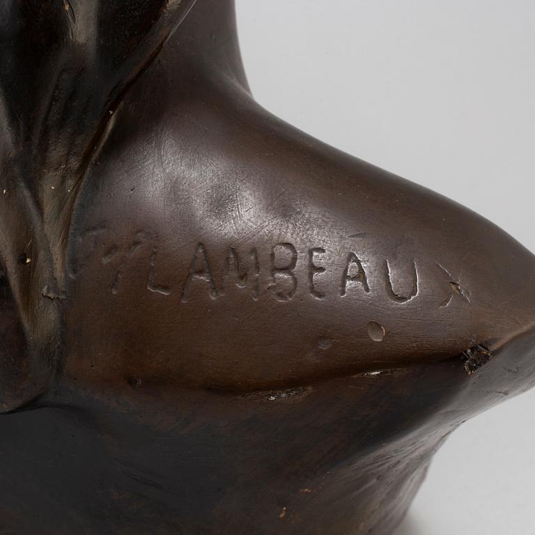 JEF LAMBEAUX, after. Bust, plaster, signed Jef Lambeaux.