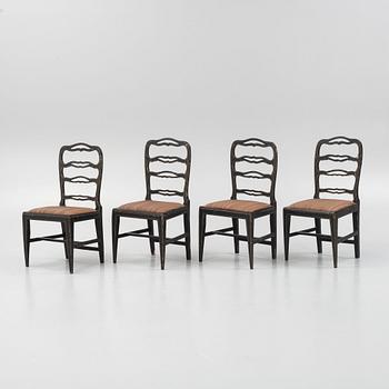 Four late Gustavian chairs, around 1800.