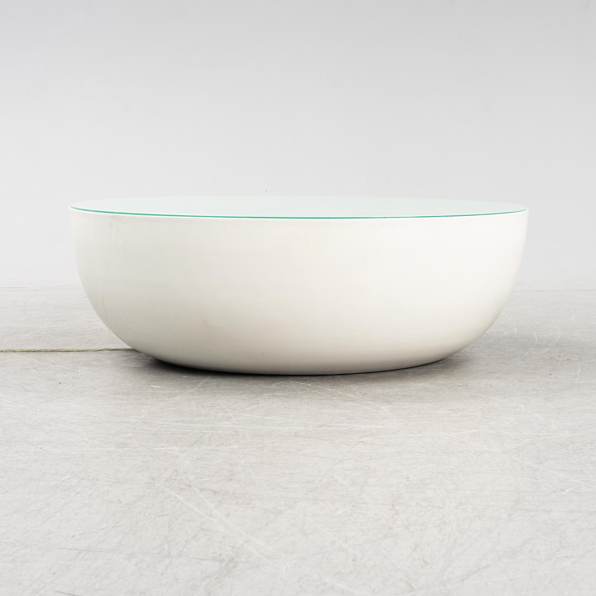 Gino Carollo' a 'Planet' glass top coffee table, Bonaldo, Italy.