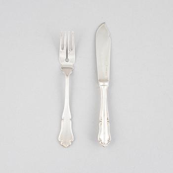 Fish cutlery, 24 pcs, silver, Vienna, Austria.